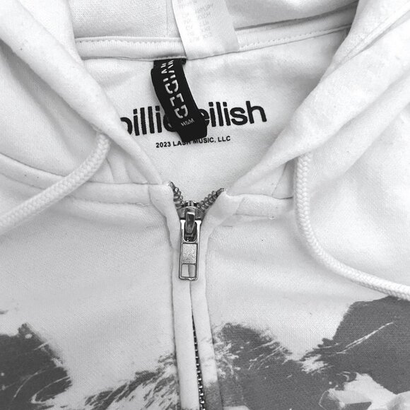 Billie Eilish x H&M White Graphic Zip-up Hoodie - Picture 4 of 4